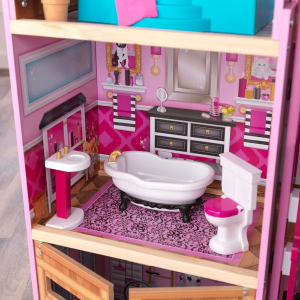 Wooden Doll's House with Furniture, Manor House for Doll 3 levels - Image 4