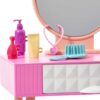 Barbie Furniture & Accessories Set, Doll House D?cor, 10+ Pieces For Vanity Including Stand with Mirror - Image 3