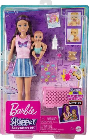 Barbie Skipper Babysitters Doll And Playset - Sleepy Baby Skipper