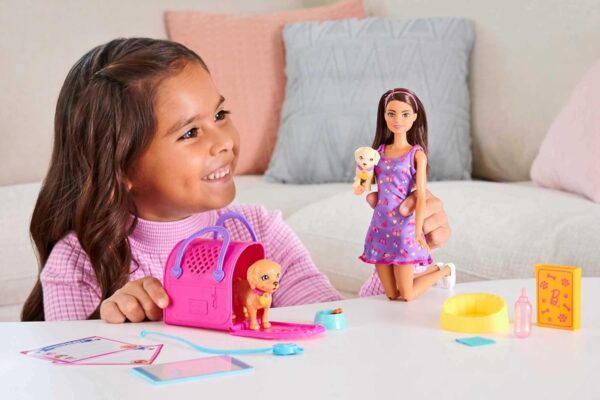 Barbie Pup Adoption Doll & Accessories Set with Color-Change - Image 2