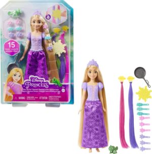 Mattel Disney Princess Rapunzel Fashion Doll With 2 Color-Change Hair Extensions & 10 Hairstyling-Pieces