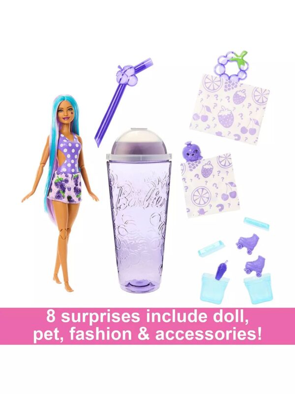 Barbie Pop Reveal Fruit Series - Grape Fizz Scented Doll & Surprises - Image 4