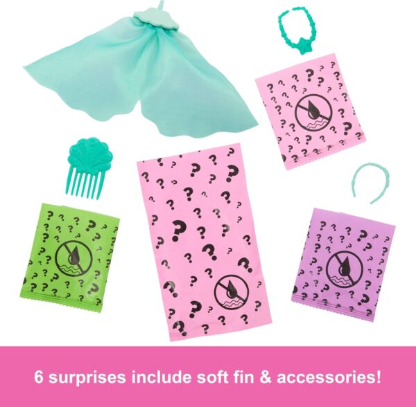 Barbie Color Reveal Doll & Accessories with 6 Unboxing Surprises, Mermaid Series - Image 4