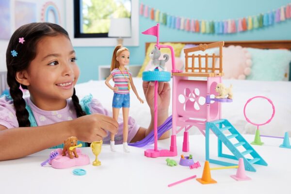 Barbie And Stacie To The Rescue Puppy Playground Playset with Doll - Image 2