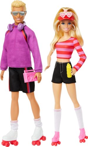 Barbie Fashionistas Set with 2 Fashion Dolls & 6 Accessories