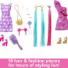 Barbie Fun & Fancy Doll & Accessories Set, Fashion Doll with Extra-Long Color-Streaked - Image 3