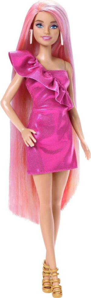 Barbie Fun & Fancy Doll & Accessories Set, Fashion Doll with Extra-Long Color-Streaked
