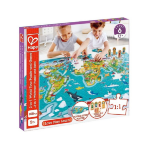 2-in-1 World Map Puzzle and Game