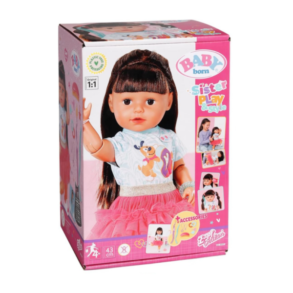Baby Born Sister Play & Style Brunette 43cm - Image 3