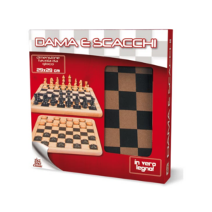Chess and checkers game with wooden board
