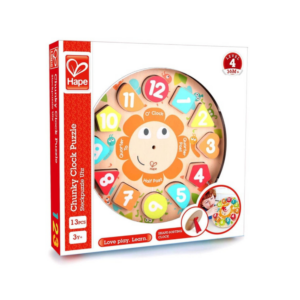 Wooden Chunky Clock Educational Puzzle - 13pcs