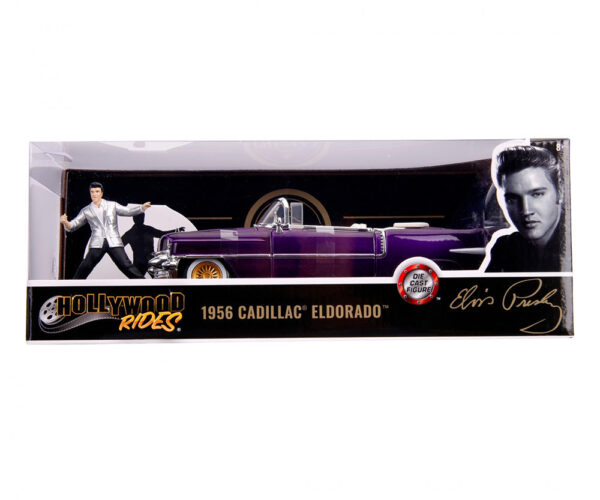1956 Cadillac Eldorado Convertible purple + Elvis Presley Figure - Image 2