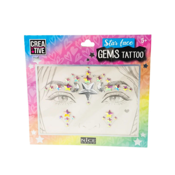 Star face gems tattoo - Image 2