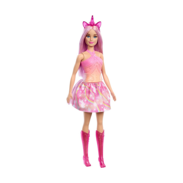 Barbie Unicorn Doll with Pink Fantasy Hair, Colorful Pink & Orange Outfit & Unicorn-Themed - Image 2