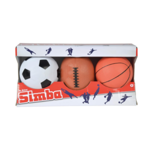 Set of 3 Balls Basketball, Rugby, and Football