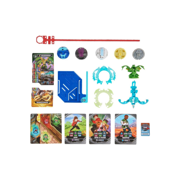 Bakugan Blue Base Battle Pack Action Figure Set, Special Attack Ventri, Special Attack Dragonoid, Titanium Bruiser, Titanium Trox, Smoke - Image 2