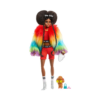 Barbie Extra Doll And Accessories with Afro-Puffs In Shaggy Rainbow Coat - Image 2