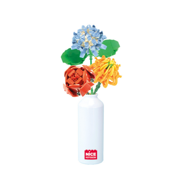 Set of 3 flowers in vase - Image 2