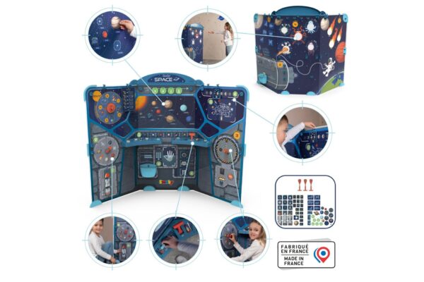 Space Center - Cardboard Playset - Learn & Play W/The Solar System Universe, Spaceship 15 Different Activities - Image 2
