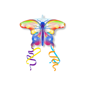 Kites Ready 2 Fly - Pop-Up Mini Nylon Kite Butterfly Rainbow