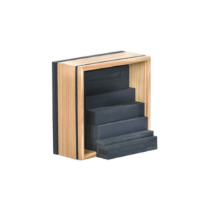 Wooden Construction Block 40 Planks Square Black