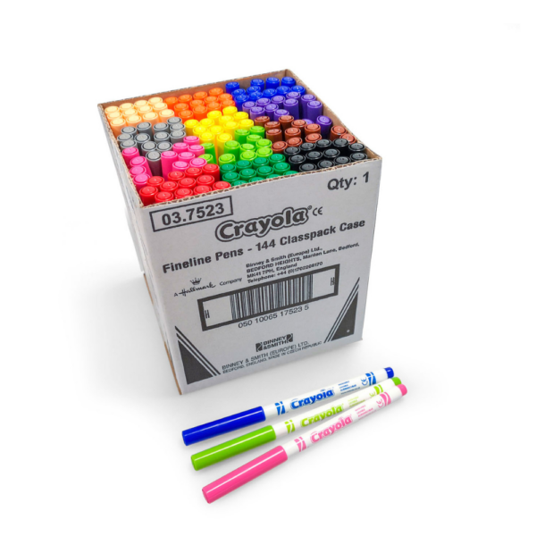 Crayola School Pack Felt-Tip Pens with Fine Point, 144 pcs