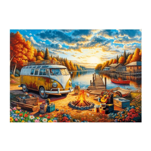 Puzzle, Camp fire at sunset 1000 pieces - Image 2
