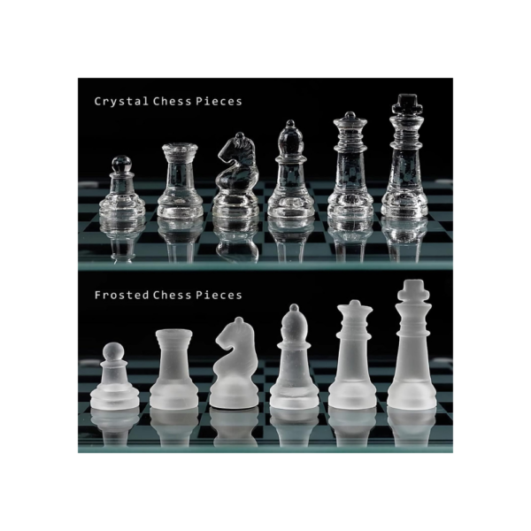 Elegant 10" Glass Chess Set - Premium Quality Board Game for All Ages 