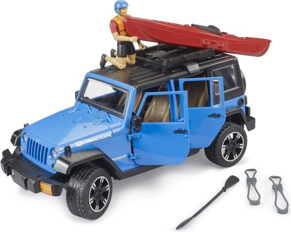 Jeep Wrangler Rubicon Unlimited with Kayak & Kayaker - Image 2
