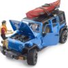Jeep Wrangler Rubicon Unlimited with Kayak & Kayaker - Image 3