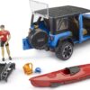 Jeep Wrangler Rubicon Unlimited with Kayak & Kayaker - Image 4