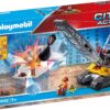 City Action Cable Excavator with Building Section