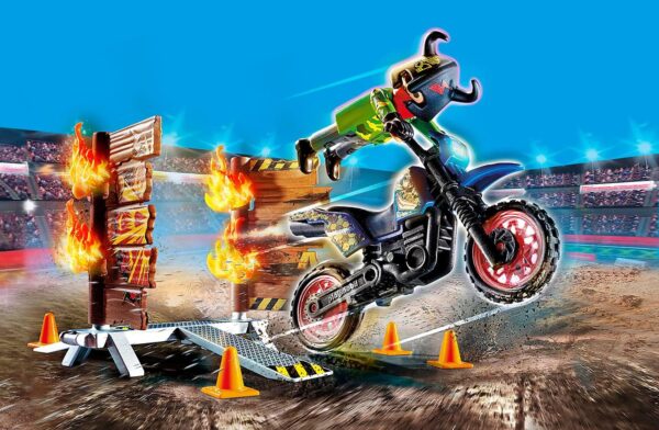 Stunt Show Motocross with Fiery Wall - Image 2