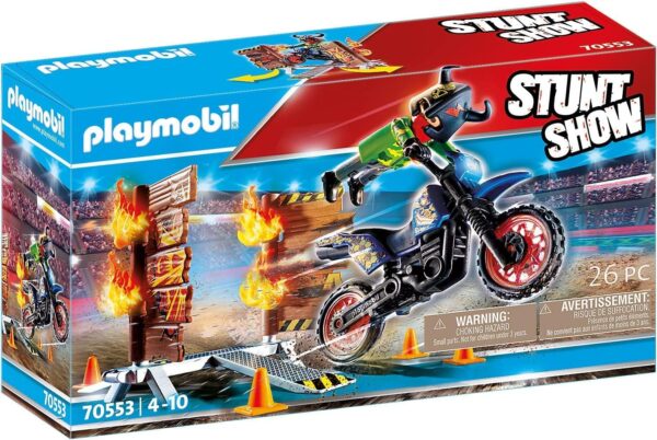 Stunt Show Motocross with Fiery Wall