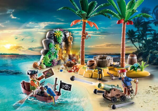 Pirates Promo Pack Pirate Treasure Island with Rowboat - Image 2