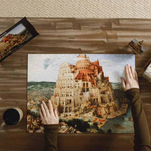 Wooden Jigsaw Puzzle Art Collection - The Tower of Babel Pieter Bruegel 1000-Pieces - Image 3