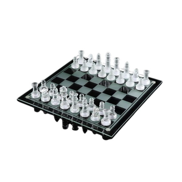 Elegant 10" Glass Chess Set - Premium Quality Board Game for All Ages  - Image 2