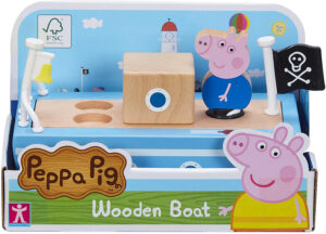 Wooden Boat with Figure
