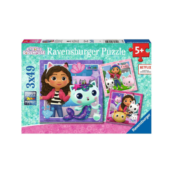 Gabbys Dollhouse 3 x 49 Piece Jigsaw Puzzles - King Jouet