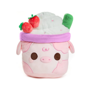 Plush Goals - Strawberry Mooshake Super Soft Cute Kawaii Cow Dessert