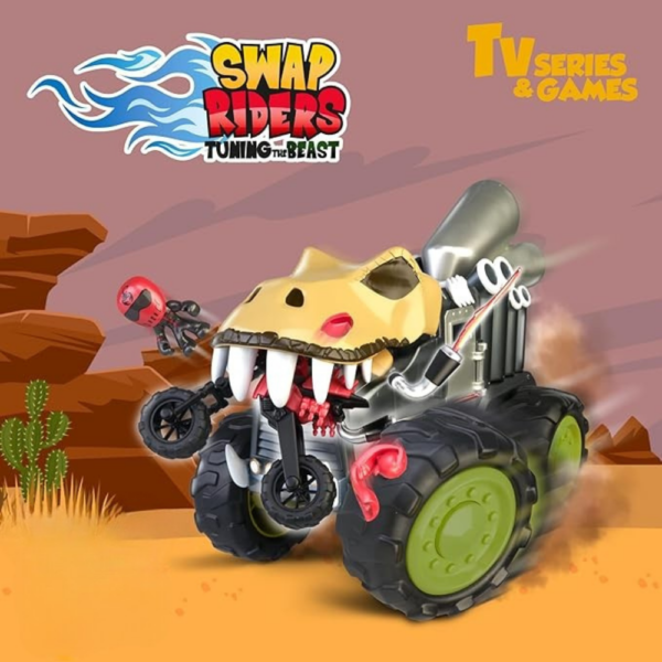 Swap Riders Krono Rex Truck, Monster Truck, Racing Vehicle, T-Rex Dinosaur Theme - Image 2