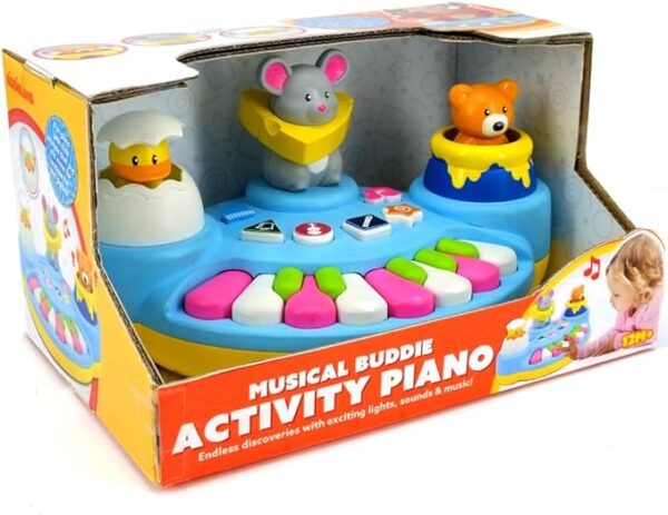 Activity Piano: Musical Buddies - Interactive Sounds Toy, Colorful Animal Themed, Musical Instruments, Pop-Up Animals - Image 2