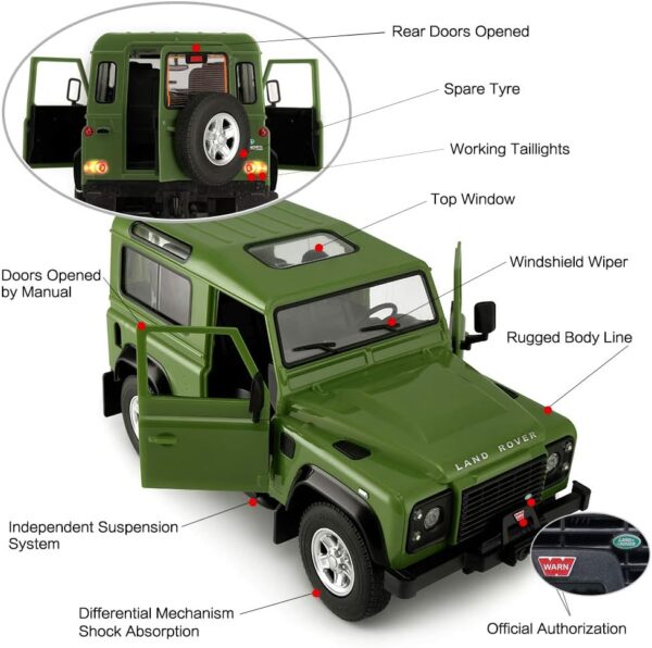 Land Rover Defender RC Car - 1:14 Land Rover Remote Control Toy Model Car - Image 3