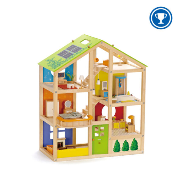 Wooden 4 Seasons Dollhouse with Furniture - Image 2
