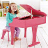 30-key Happy Wooden Grand Musical Piano Pink - Image 4