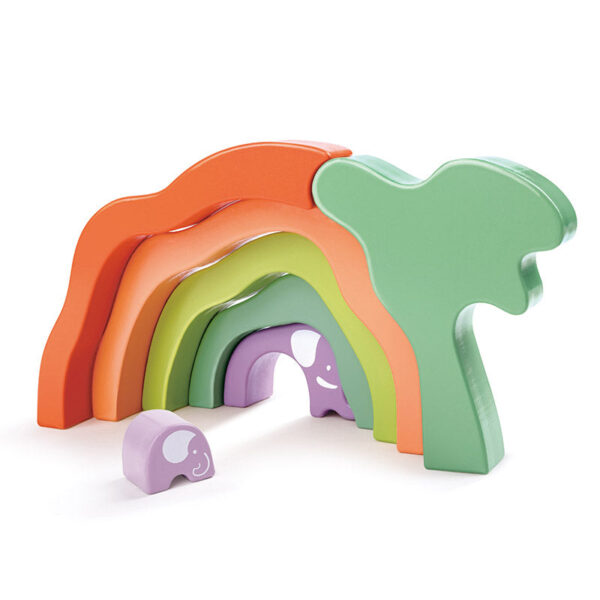 Safari Elephant Wooden Stacking Blocks