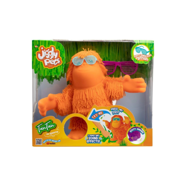 Jiggly Pets Kids’ Tan-Tan The Rubbery Dancing Orangutan Toy - Image 2