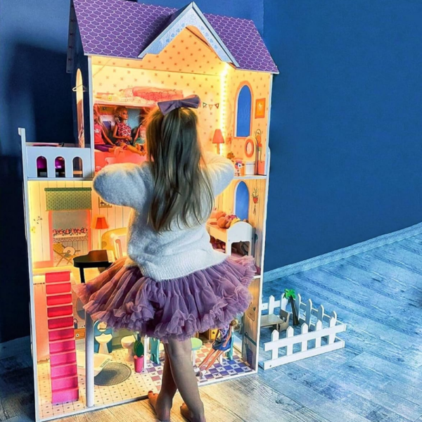 Wooden XXL Doll's House with LED Lights - Image 2