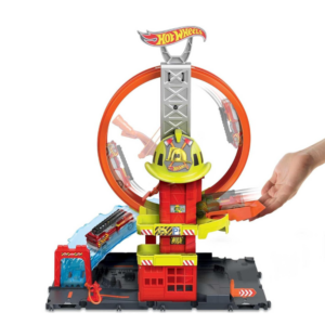 City Toy Car Track Set, Super Loop Fire Station & 1:64 Scale