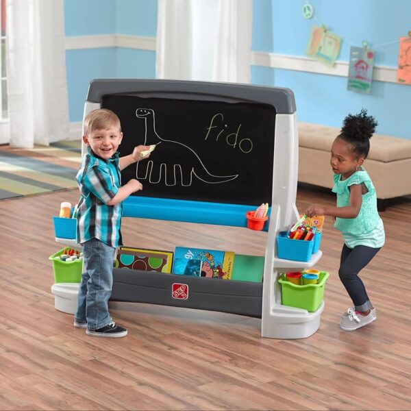 Jumbo Art Easel - Whiteboard And Double-Sided Board with Storage - Image 2